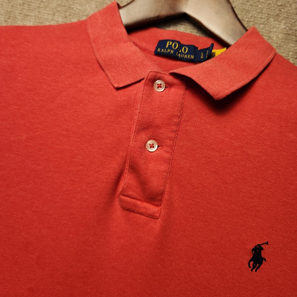 Polo Ralph Lauren Polo Shirt Mens Large Red Short Sleeve‎ Pony Logo Cotton